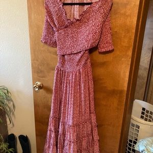 Smocked dress in *RED*